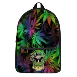 Monopoly Man Money and Weed Hemp Background Dopest Backpack