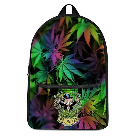 Monopoly Man Money and Weed Hemp Background Dopest Backpack