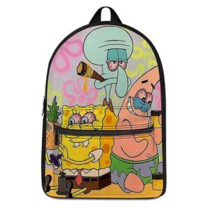 Stoned Spongebob Patrick and Squidward Dope and Fun Backpack