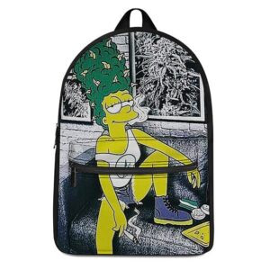 Stoned Marge Simpson Smoking a Spliff of Weed Dope Backpack