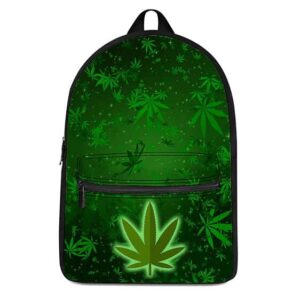 Vibrant Marijuana Leaves Pattern Green 420 Rucksack