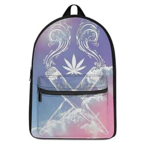 Weed Criss Cross Joint Gradient Purple Pink 420 Backpack