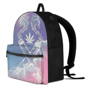 Weed Criss Cross Joint Gradient Purple Pink 420 Backpack