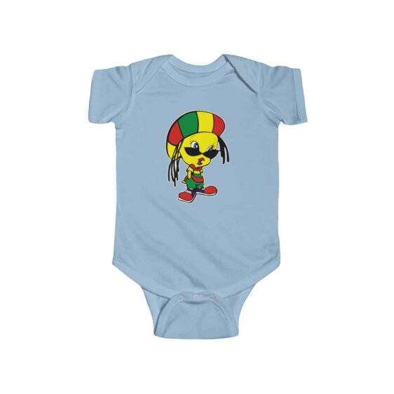 Adorable Tweety Bird Rastaman Outfit Cute Marijuana Baby Onesie