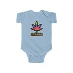 Trippy Psychedelic Stoner Marijuana Leaf 420 Weed Baby Onesie