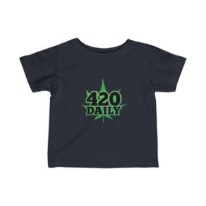 420 Daily Logo Green Marijuana Leaf Awesome Infant T-shirt