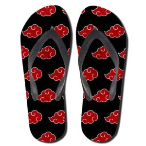 Akatsuki Red Cloud Symbol Pattern Flip Flops Sandals