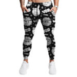 Awesome 420 Weed and Bong Pattern Black White Joggers
