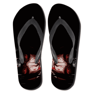 Bloody Itachi Uchiha's Death Black Flip Flop Slippers