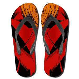 Dope Obito Uchiha All Over Print Red Flip Flop Sandals