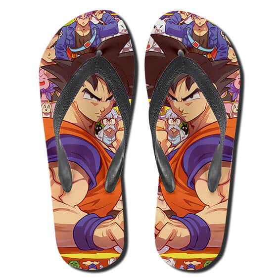 Dragon Ball Z Characters Goku Art Flip Flop Sandals - Saiyan Stuff