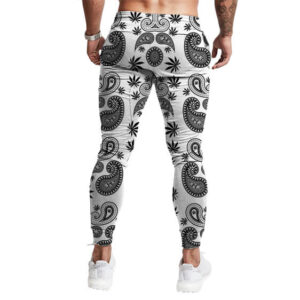 Gangster Paisley & Weed Overall Print Badass 420 Joggers