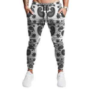 Gangster Paisley & Weed Overall Print Badass 420 Joggers