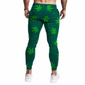 Green Cannabis Weed Pattern Awesome 420 Marijuana Sweatpants