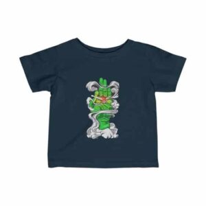 Green Hand Smoking Marijuana Joint Art Sick 420 Baby Shirt