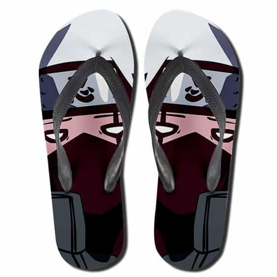Hatake Kakashi Funny Derp Face Art Flip Flop Slippers - Saiyan Stuff