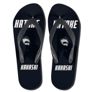 Hatake Kakashi Minimalist Art Black Flip Flop Slippers