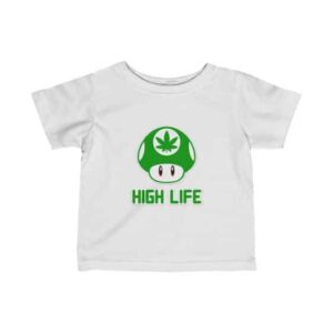 High Life Green Super Mario Mushroom Weed Baby T-shirt