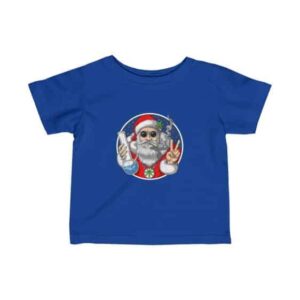 Hippie Look Santa Claus Smoking Weed Blunt Infant Shirt