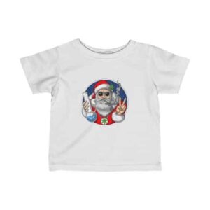 Hippie Look Santa Claus Smoking Weed Blunt Infant Shirt