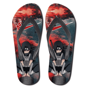 Itachi Uchiha Red Cloud Logo Nike Parody Thong Sandals