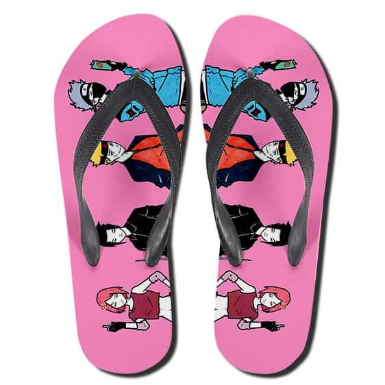 Kakashi Naruto Sasuke And Sakura Team 7 Pink Thong Sandals
