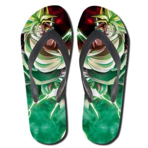 Legendary Super Saiyan Form Broly Green Aura DBZ Flip Flops