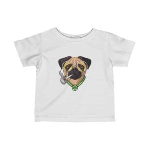 Lovely Pug Dog Smoking Weed Cute Marijuana Newborn Shirt