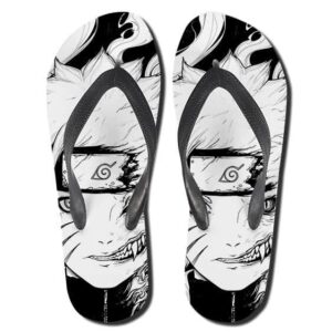 Naruto And Kurama Merge Monochrome Art Thong Sandals