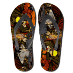 Naruto Vs Sasuke Japanese Style Art Background Slippers