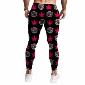 Psychedelic Ramen Noodles & Weed Pattern Dope Jogger Pants