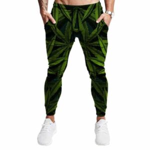 Realistic Weed Leaves Overall Pattern 420 Jogger Pants