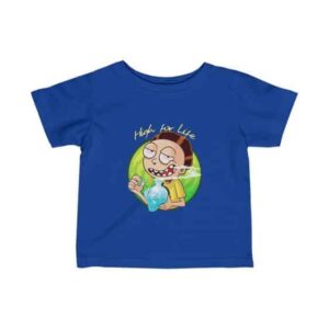 Rick and Morty High For Life Hitting Bong Weed Baby Shirt