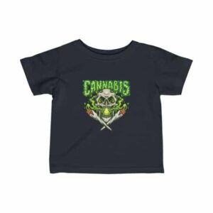 Skull Smoking Cannabis Badass Marijuana 420 Baby Shirt