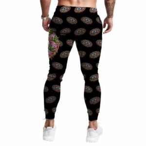 Trippy Eye Donut Weed Overall Print Stylish Jogger Pants