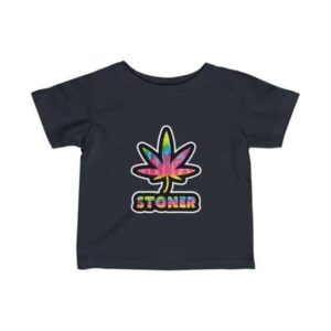 Trippy Psychedelic Stoner Marijuana Leaf Weed Infant Tees
