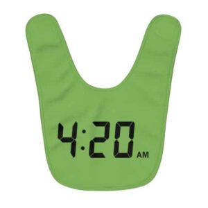 Amazing 420 Digital Clock Weed Time Green Baby Apron