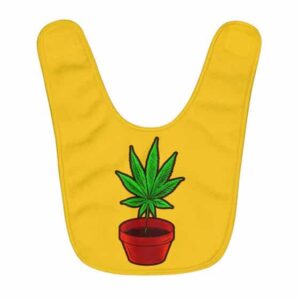 Amazing Marijuana Plant Minimalistic Yellow Baby Apron
