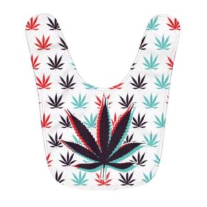 Awesome 3D Marijuana Weed Leaf Trippy Pattern Baby Bib