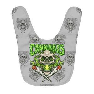 Cool Cannabis Skull Smoking a Joint Awesome Baby Apron