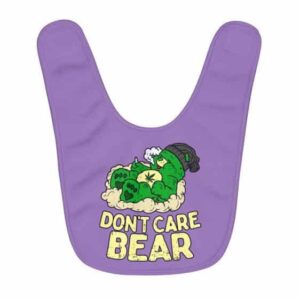 Don't Care Bear Parody Faded Green Bear Dope Baby Bib