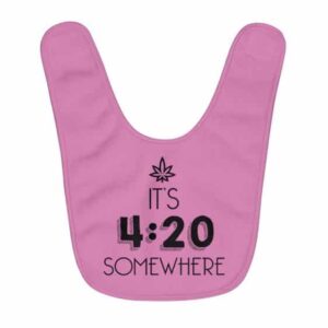 It's 420 Somewhere Out There Minimalistic Pink Baby Bib