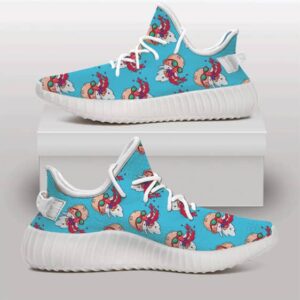 Master Roshi Bloody Nose Pattern Blue Yeezy Sneakers