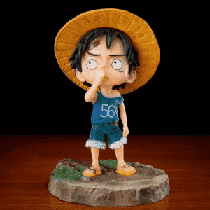 One Piece Wondering Kid Luffy Cute Chibi Statue Figurine