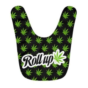 Roll Up That Spliff Joint Weed Leaf Pattern Dope Baby Bib