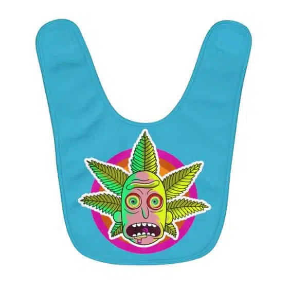 Stoned Rick Sanchez Marijuana Vibrant Trippy Colors Baby Bib