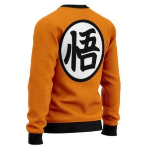 Dragon Ball Z Son Goku Kanji Logo Orange Wool Sweater