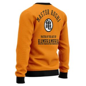 DBZ Master Roshi Punch Turtle Kanji Orange Wool Sweater