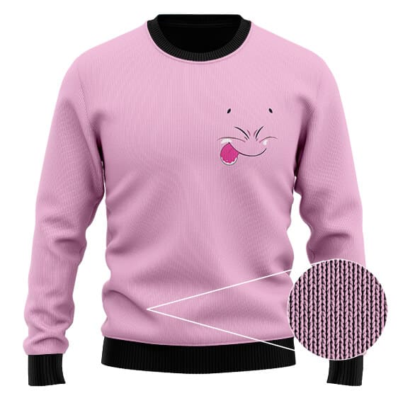 Dragon Ball Z Happy Majin Buu Face Pink Wool Sweatshirt
