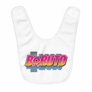 Awesome Boruto Next Generation Logo White Baby Bib